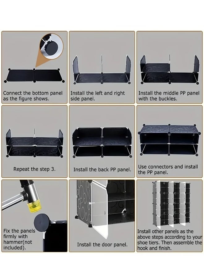 Beauenty Shoe Rack 8 Tier Shoe Storage Unit Flat  Slant Adjustable Shoe Organizer Shelf for 32 Pairs Durable and Stable For Entryway  Hallway  Closet  Dorm Room  Bedroom (white) - Image 2